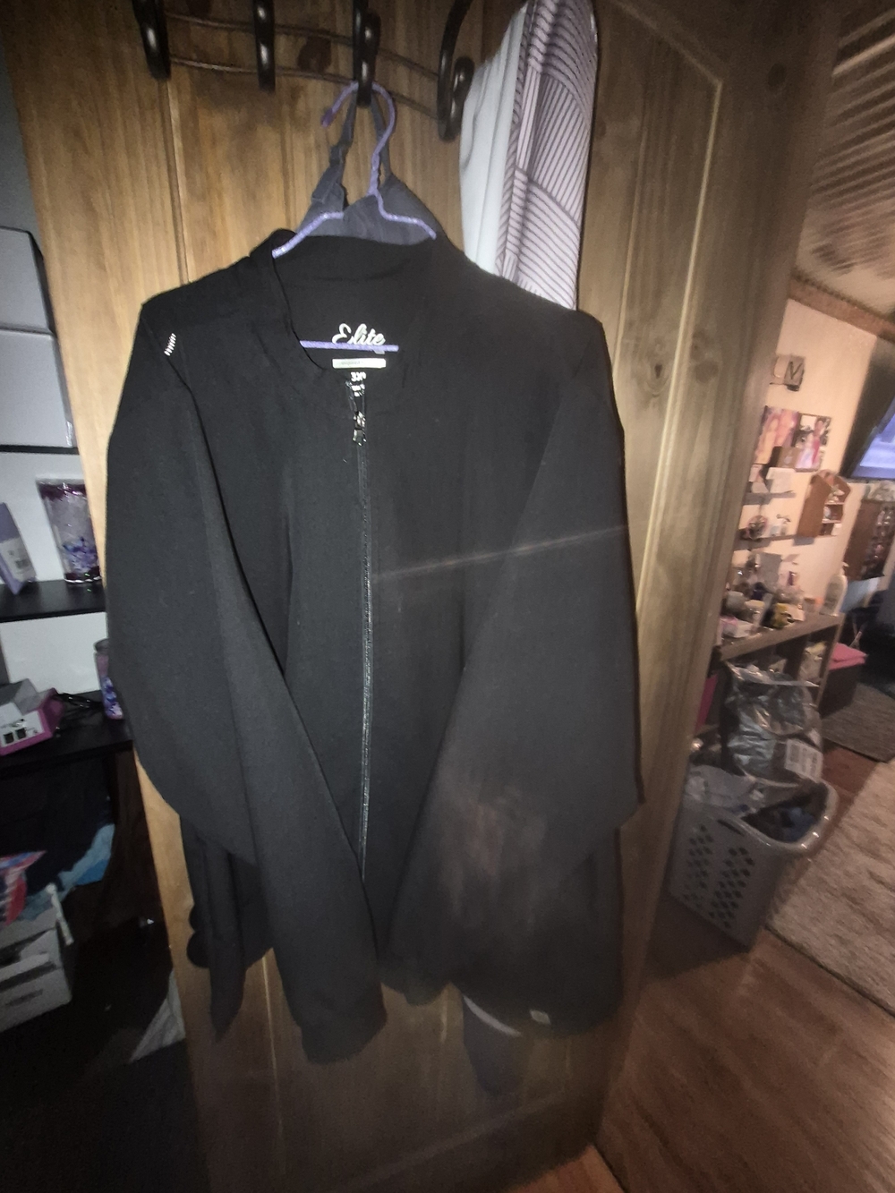 Women's Black Lightweight Zip-Front Shirt Jacket